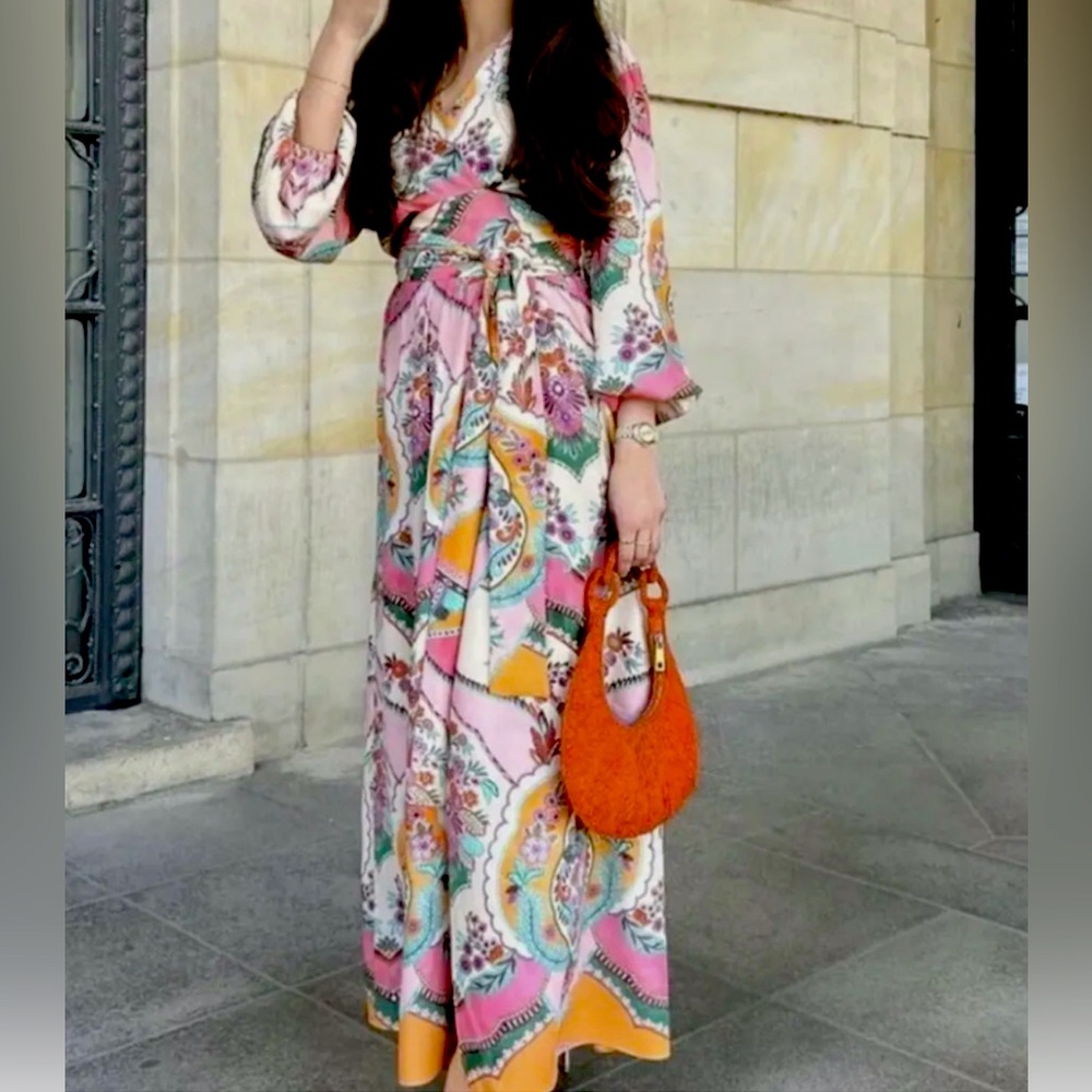 Zara Floral Printed Wrap Dress